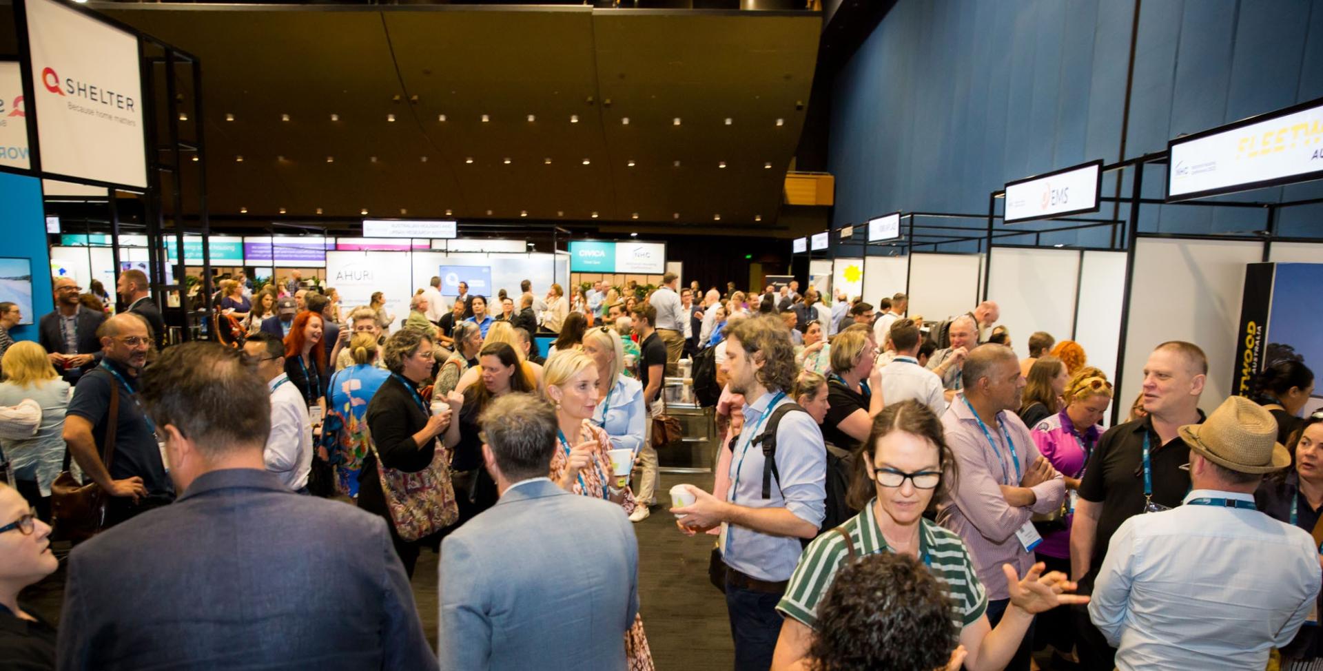 Wide view of exhibition space at National Housing Conference 2023